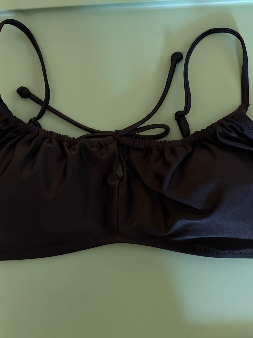 Old Navy Black Cinch Front Keyhole Bikini Top Size M